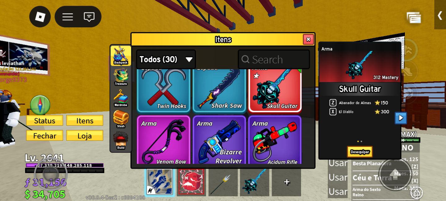 Conta de Roblox com itens pra pvp