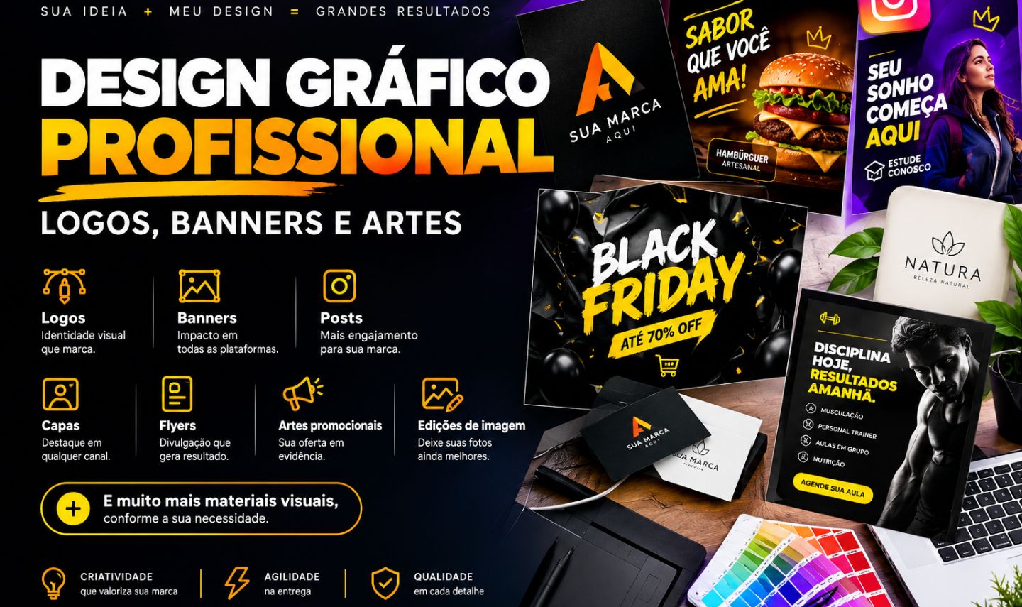 Design Gráfico Profissional | Logos, Banners e Artes