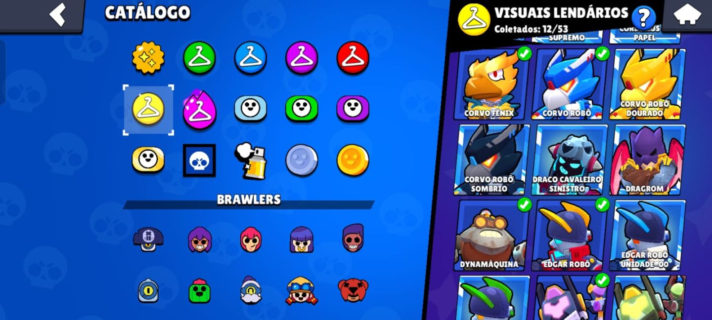 CONTA BRAWL STARS com 57k de troféu,com muitas skin raras e exclusiva
