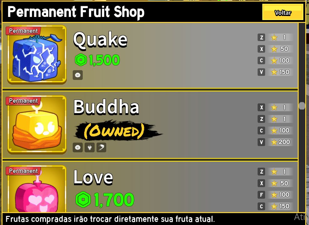 Conta de blox fruit com Rumble, Portal e Buddha perm