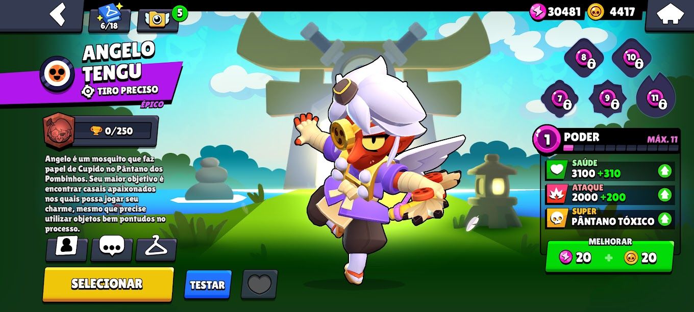 Conta de Brawl Stars 21k de trofeus e skins raras.