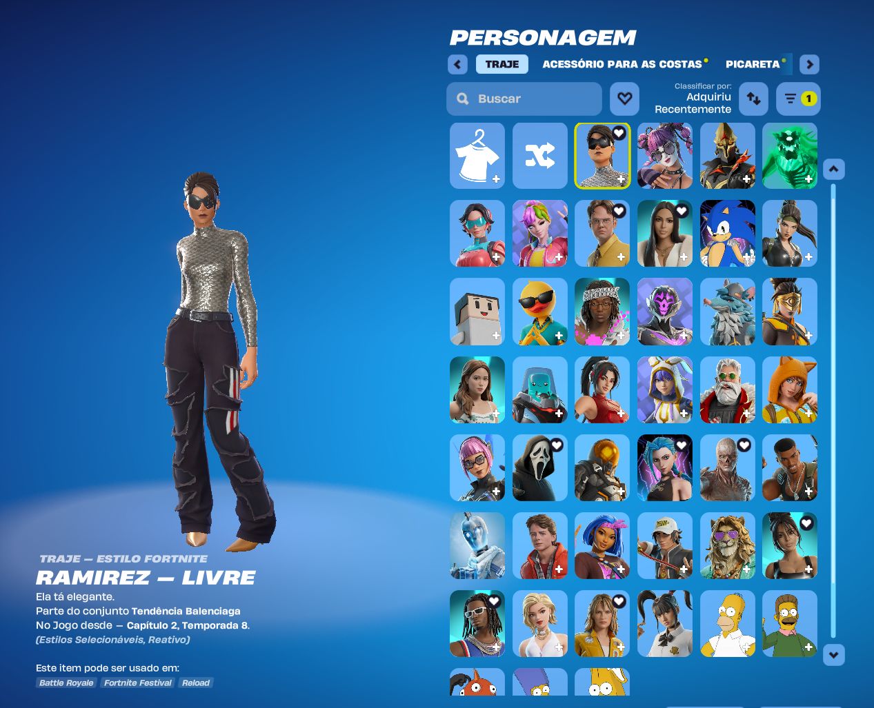 CONTA DIAMANTE FORTNITE RELOAD - SKINS TRYHARD (INFORMAÇÕES ALTERÁVEIS)