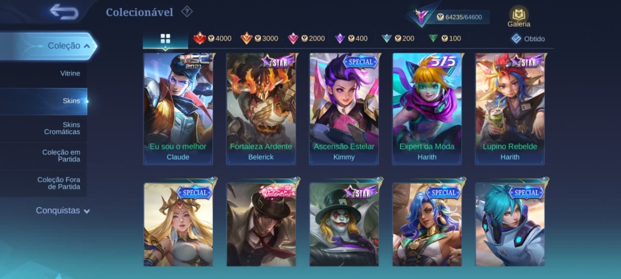 CONTA MLBB | GRANGER M7 PRIME | EUDORA LUCKYBOX | 7 ZODIAC | 253 SKINS.