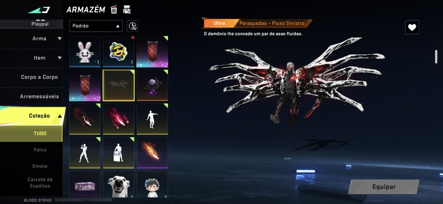 CONTA BLOOD STRIKE COM SKINS EXTREME N.654