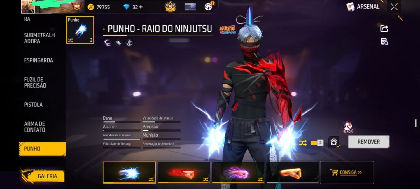 Conta de FF, prime 8, com barbinha e bandeira pirata