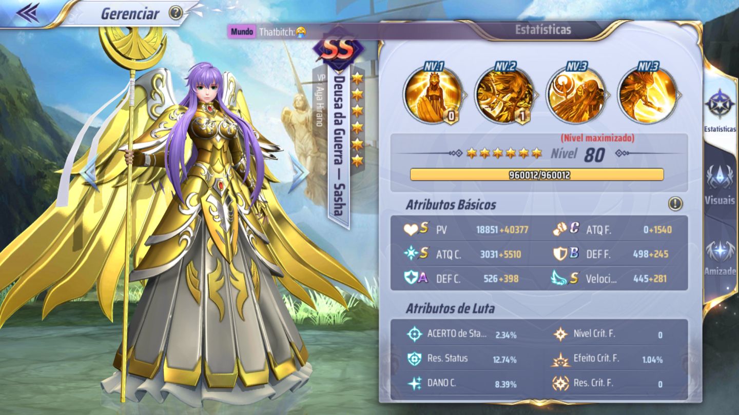 Conta Saint Seiya Awakening A-150