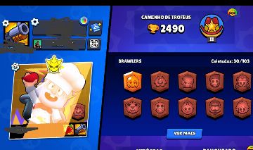 Conta de brawl stars com algumas skins e brawles maximizados