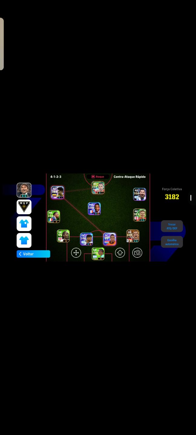 CONTA EFOOTBALL 2026 FORÇA 3182 - 4 CARTAS 104+ - 2.7M GP - CONTE 90