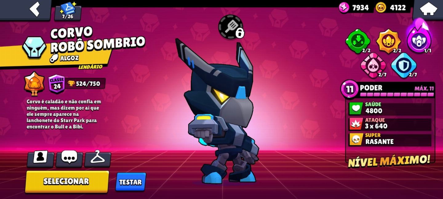 Conta de Brawl Stars com 77 Campeões