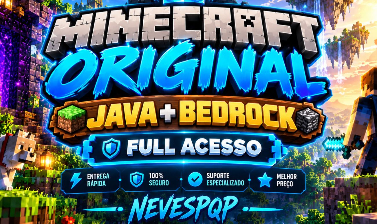 Minecraft Original Full Acesso Java + Bedrock | Conta Permanente