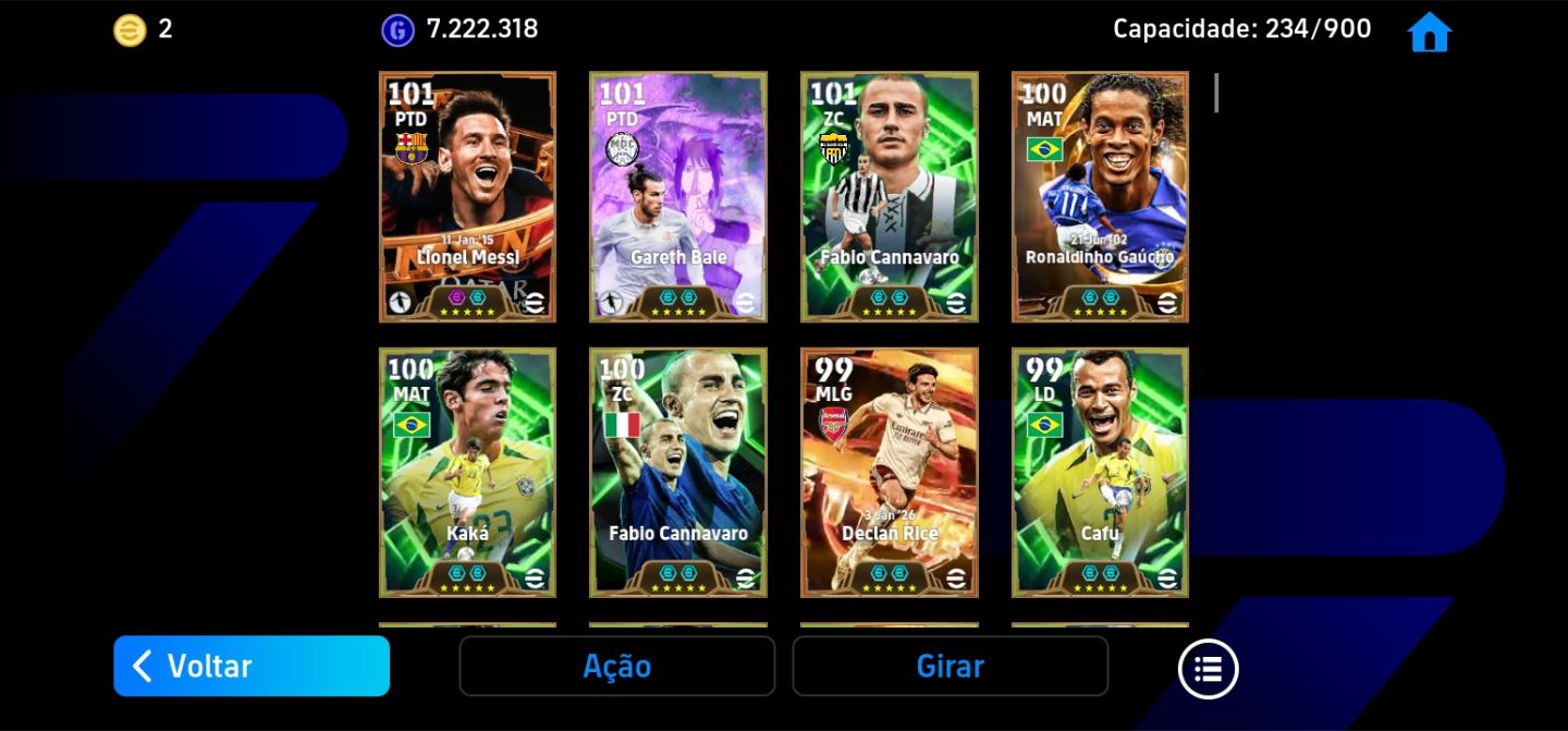 Conta eFootball | Messi Ronaldinho Kaká Neymar, Bale e Lendas + 11k de moedas