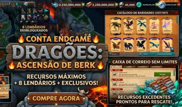 CONTA DRAGÕES: ASCENSÃO DE BERK | RECURSOS + DRAGÕES EXCLUSIVOS + 8 LENDÁRIOS