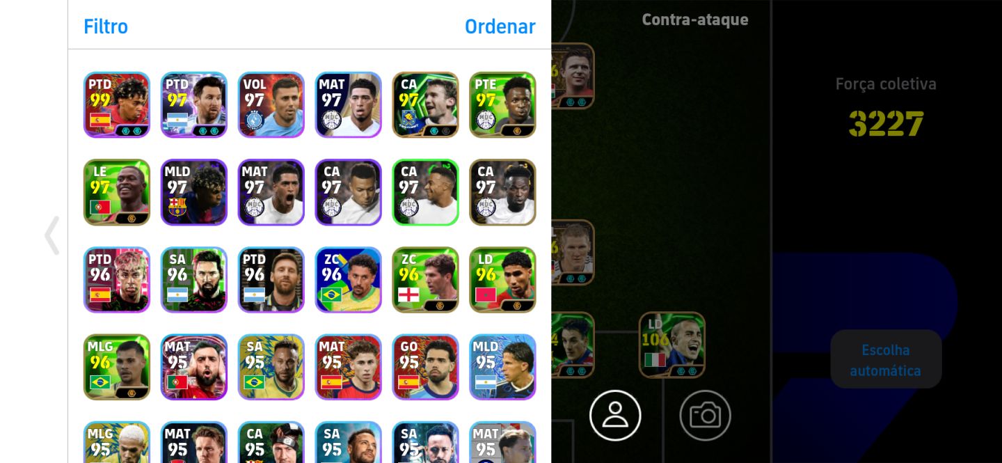 Conta de efootball com yamal 106 haaland 108 Neymar puskas 106 e diversos épicos
