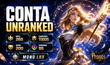 Conta Unranked Lvl 265 | 200 Skins | Todos Campeões | Full Acesso