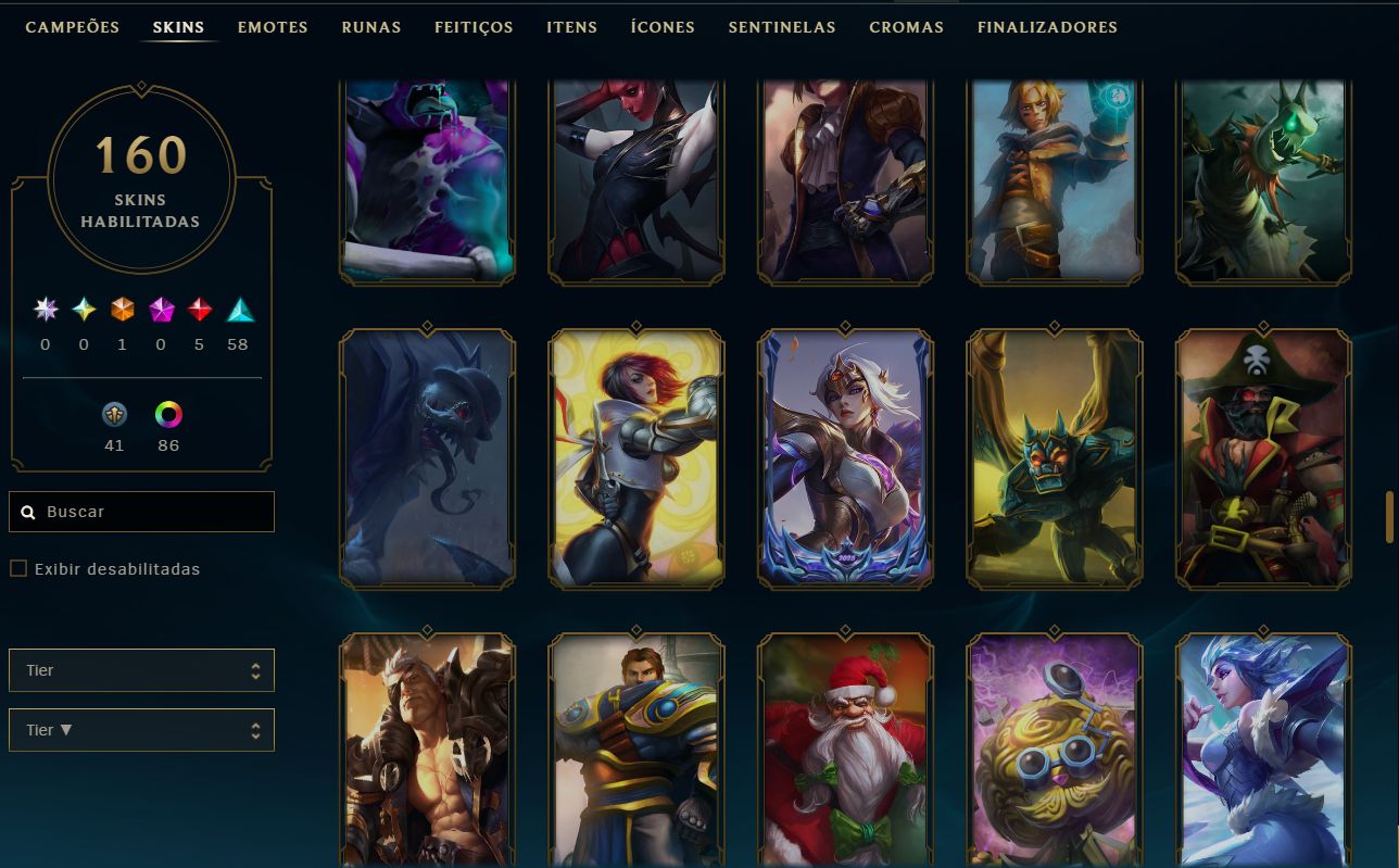 CONTA LOL MESTRE 400PDL+ / LV 302 / 160 SKINS / FULL ACESSO DADOS / TODOS CHAMPS
