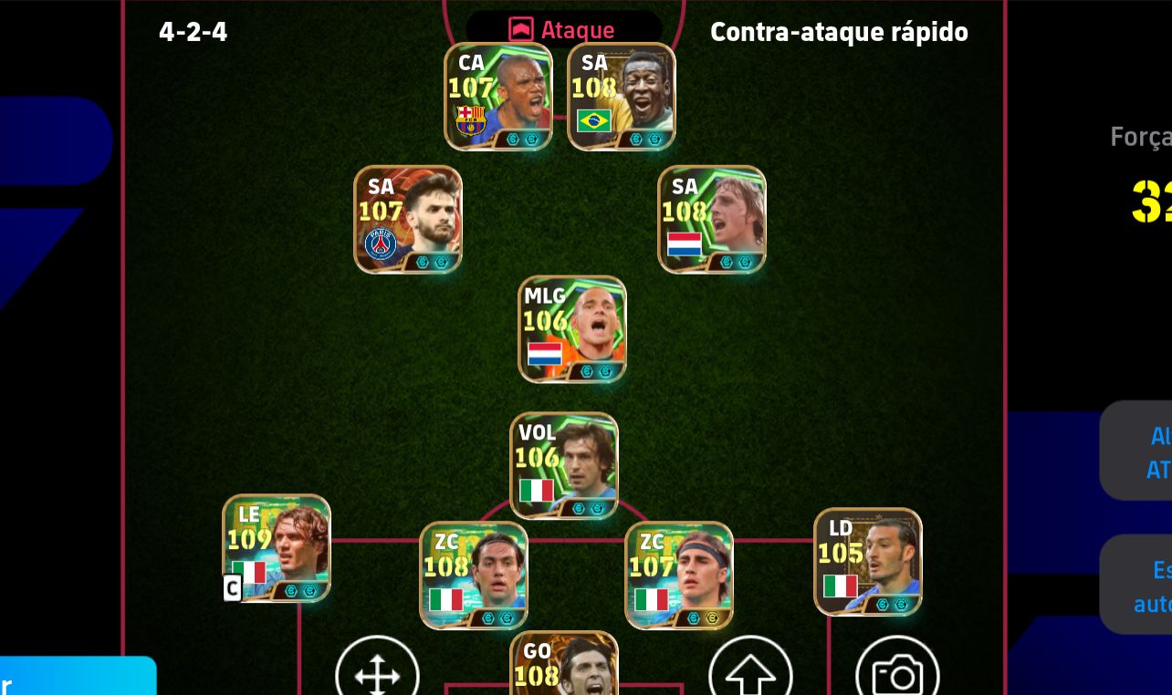 CONTA eFOOTBALL MOBILE | PELÉ 108 + MALDINI 108 + PIRLO 106 | FORÇA 3272