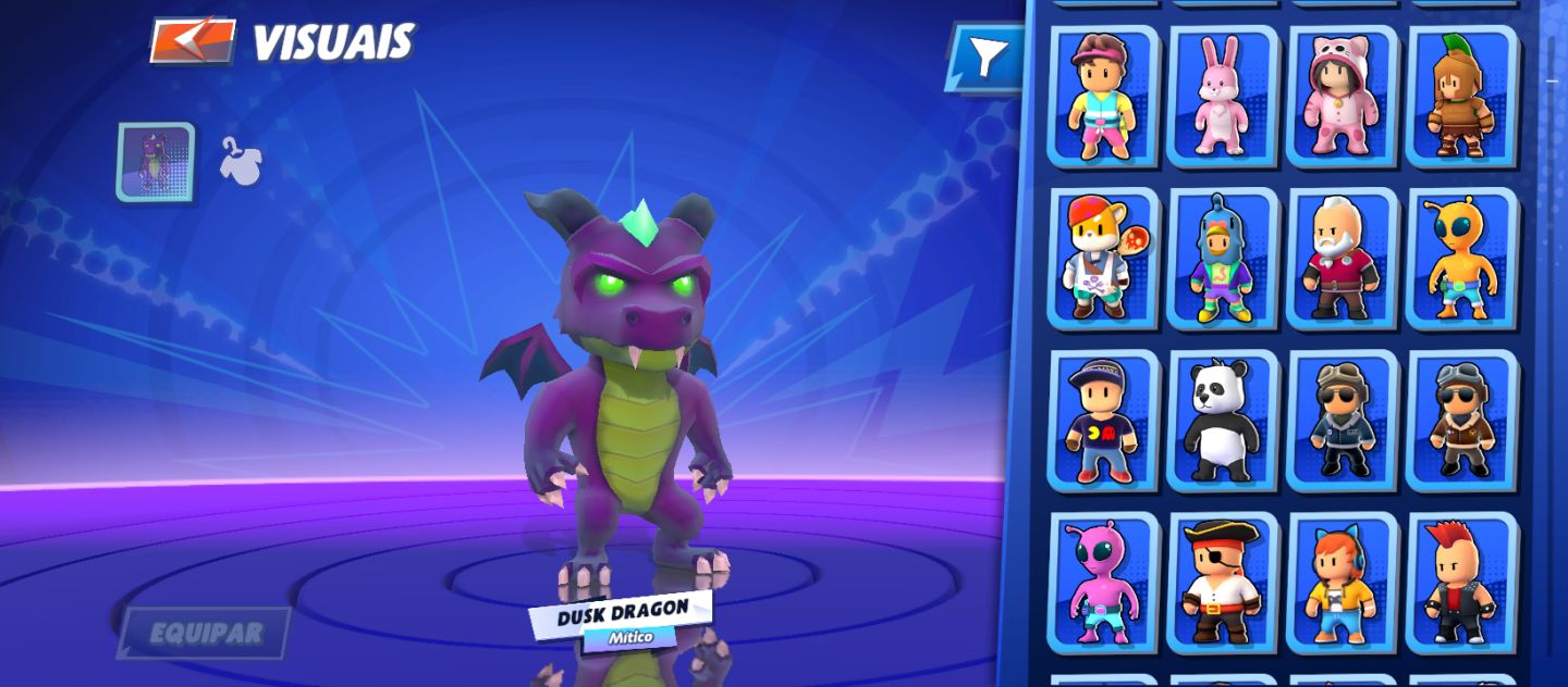 Conta de stumble guys completíssima com mais de 180 skins