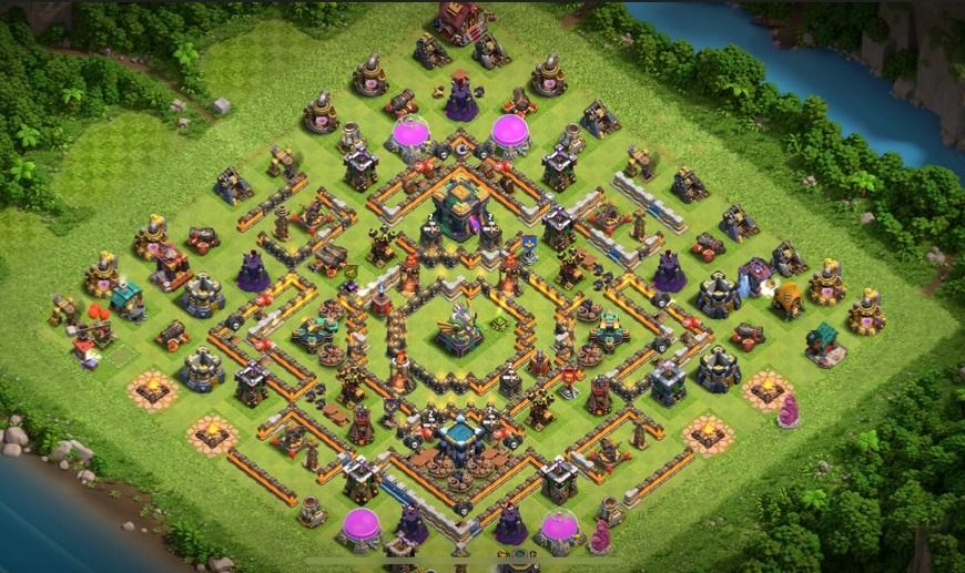 Base TH14 Clash of Clans Layout Defensivo Completo