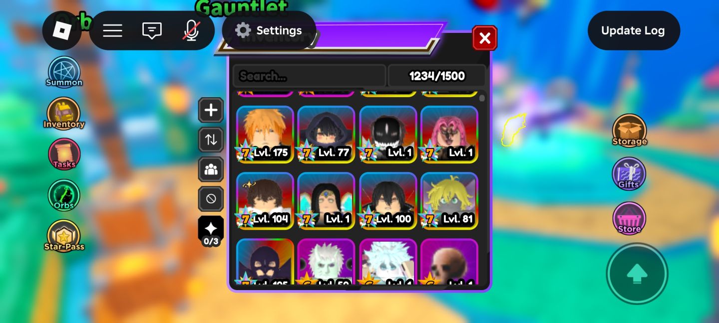 Conta roblox de anime vanguards, anime adventures, all star e outros jogos