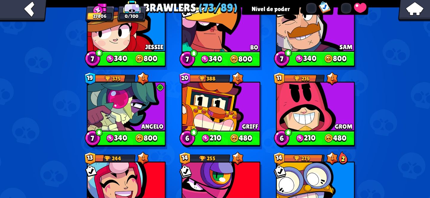 |MUITO UPADA| Conta Braw Stars 27800 Trofeus Muitos brawler lvl max