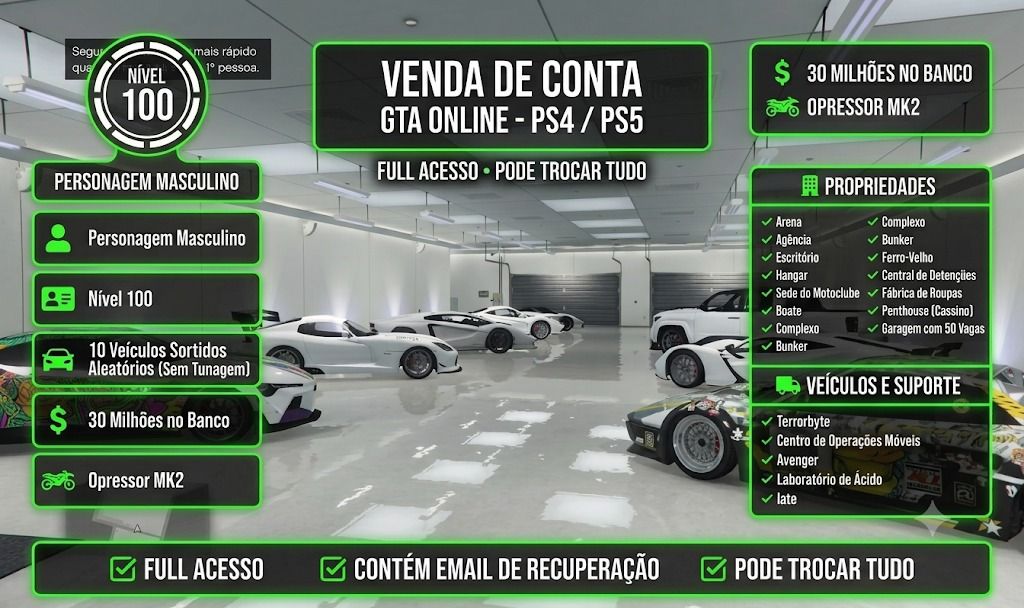 CONTAS GTA 5 PLAYSTATION (PROMOÇÃO)