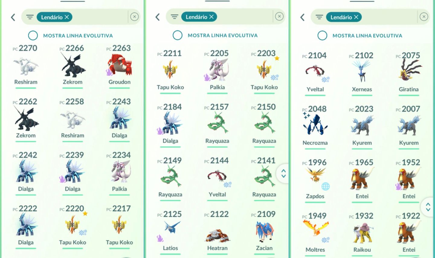 CONTA POKÉMON GO LEVEL 52 | 69 LENDÁRIOS | 47 BRILHANTES