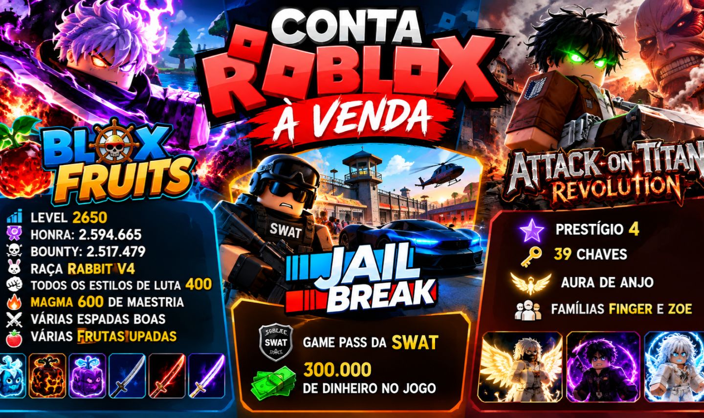 Conta Roblox criada em 2013 com diversos jogos, olhe bio para ver inf dos jogos