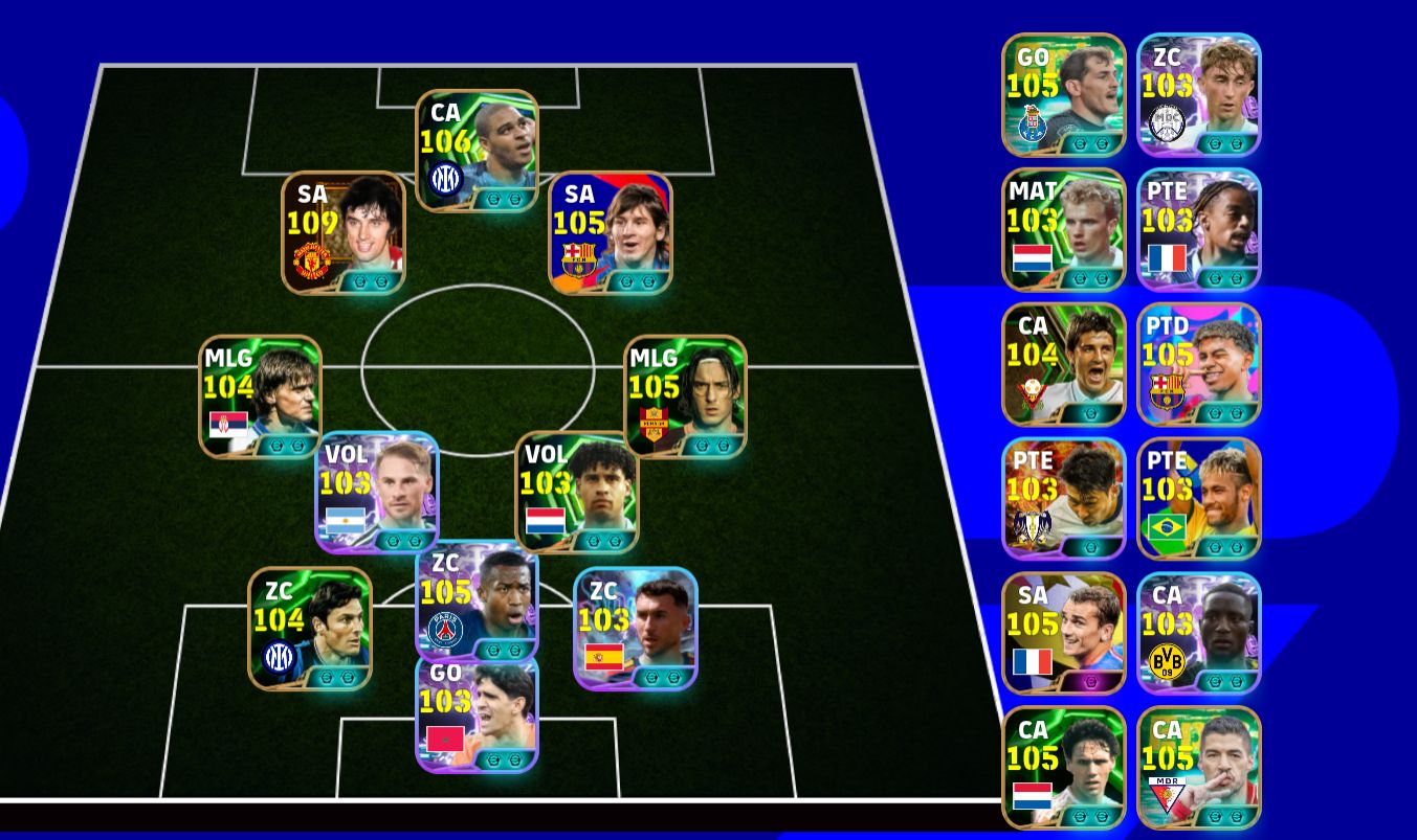 CONTA EFOOTBALL George best+Son blitz curare+pack messi&neymar&yamal