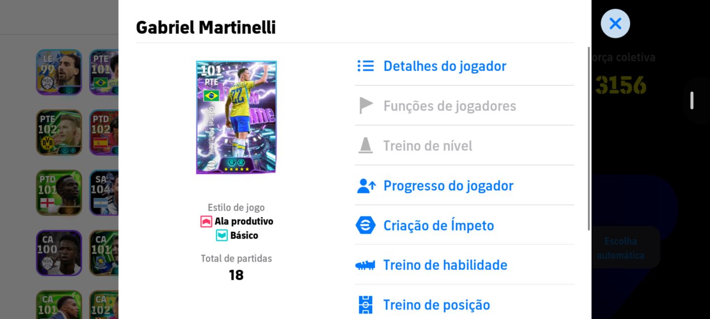CONTA EFOOTBALL 3156 DE FORÇA
