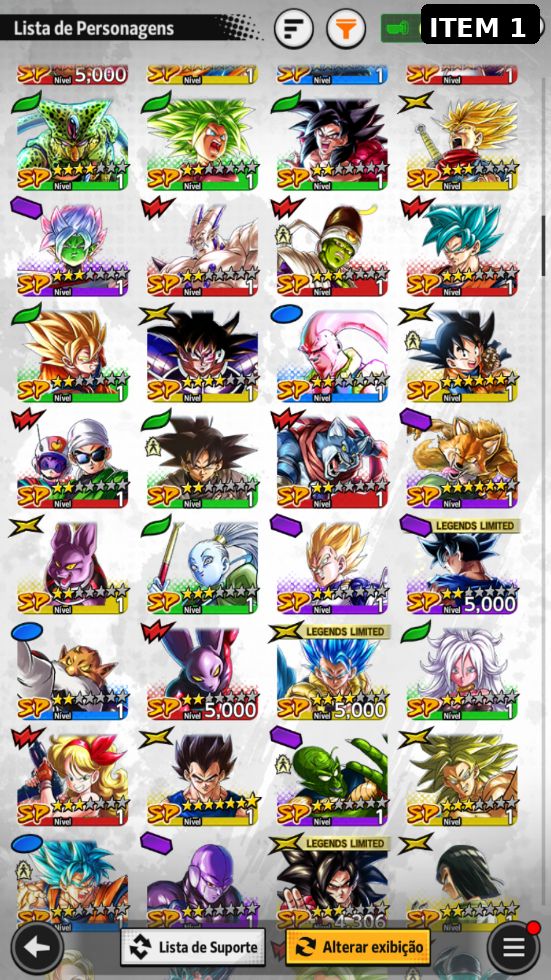 Contas Dragon Ball Legends com Ultras, LEGENDS, LFs... (Android E IOS)