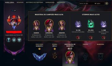 Conta LOL mmr mestre (caiu pra d1 por inatividade) lvl 429, 227 skins
