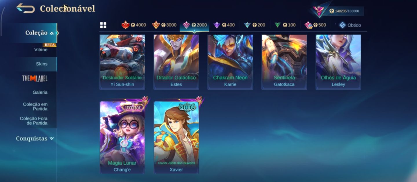 Legend Lunox - 463 Skins - Full herói e emblemas - líder de clã nível 10
