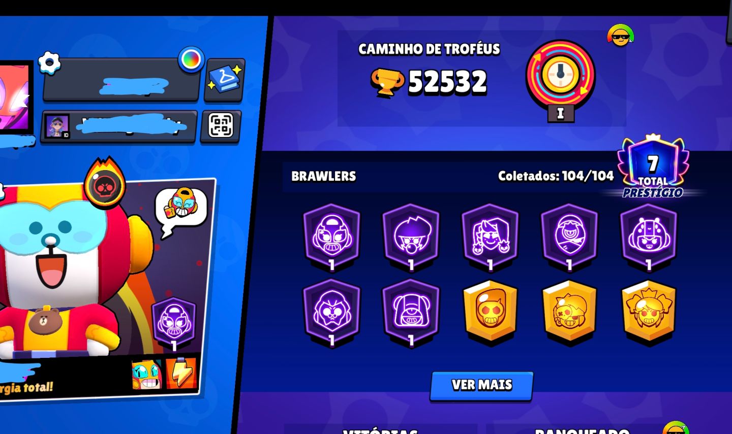 Conta Brawl Stars - 2020 | 52.532 Troféus | 104 Brawlers | 576 Skins