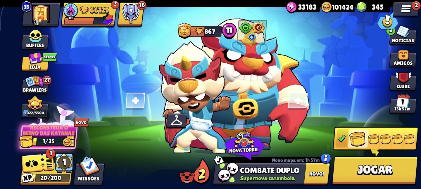 Conta profissional de brawl stars 66K de Troféus