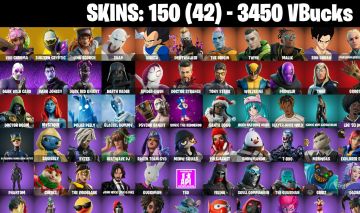 150 Skins - Candy Axe, Vivi Chroma, Subzerp Cryptic, Lina Scorch, 3450 vbucks