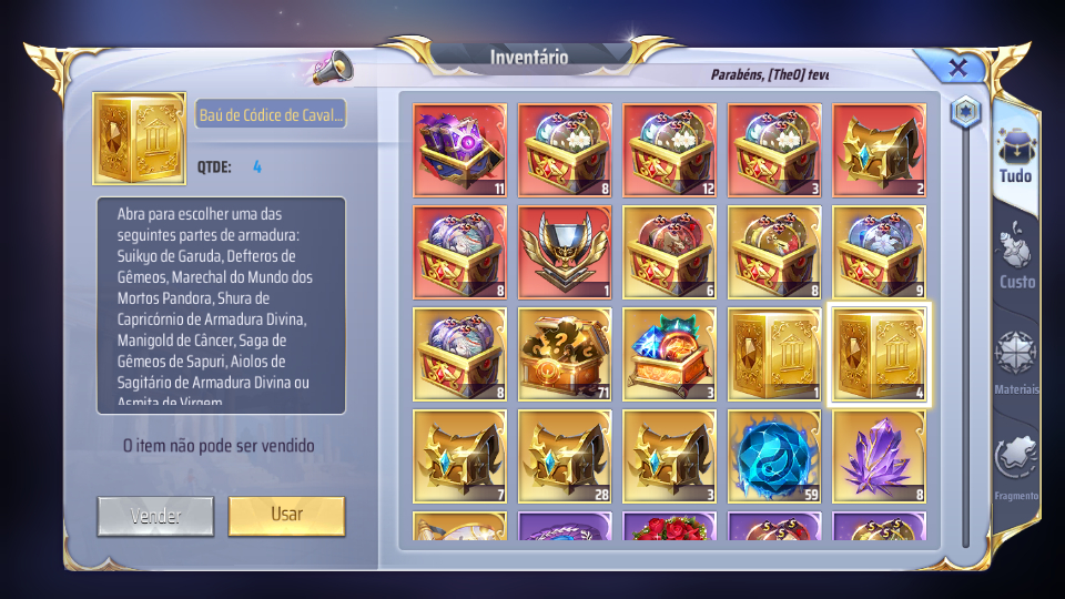 Conta Saint Seiya Awakening Serv.141 Vem com Shura DC reparado