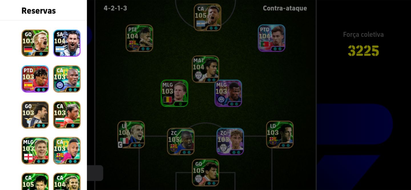 CONTA EFOOTBALL 3225 DE FORÇA