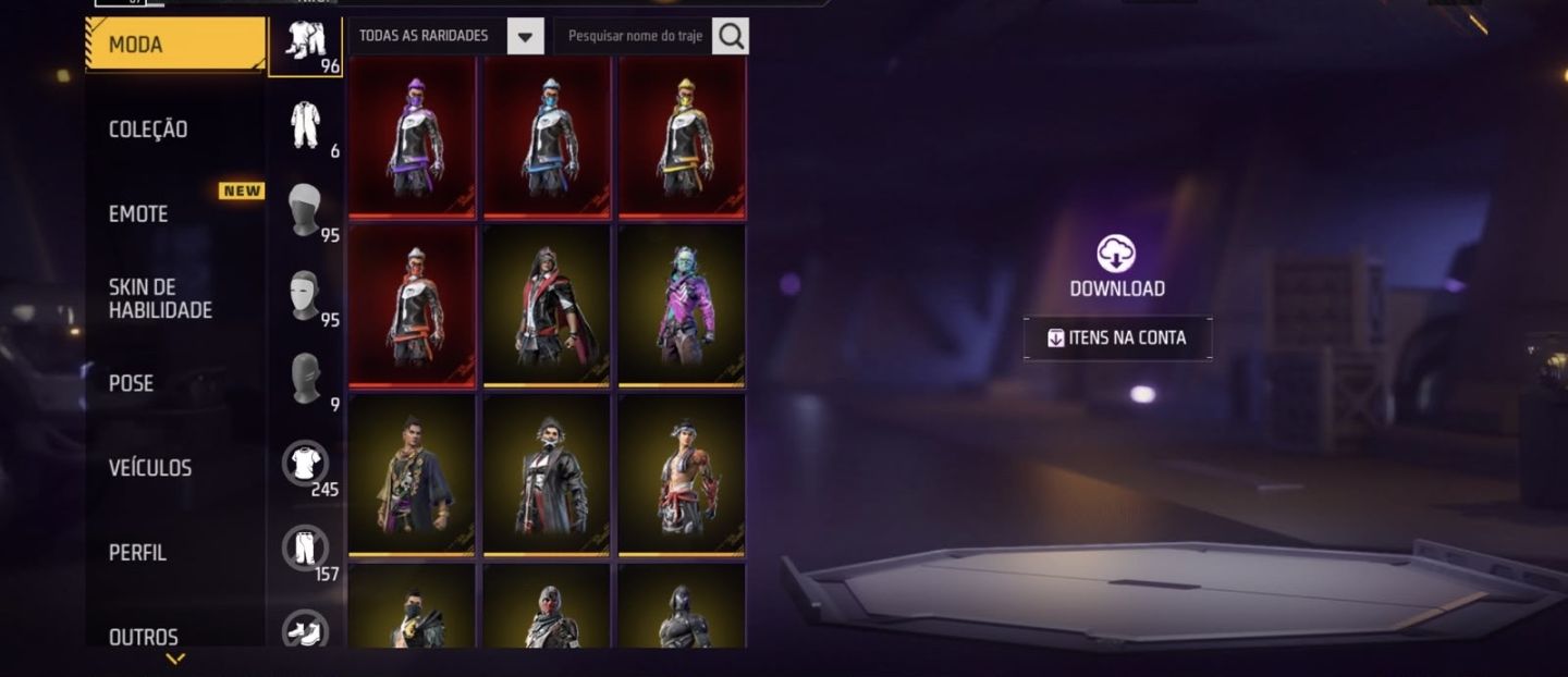 Conta free fire, muito rara, nivel 67