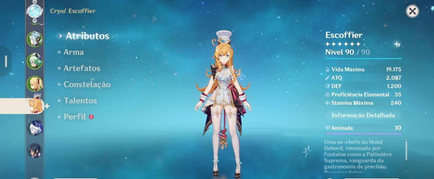 Mikuzi c1 + Odette + Furina c1 + Escoffier e Ineffa
