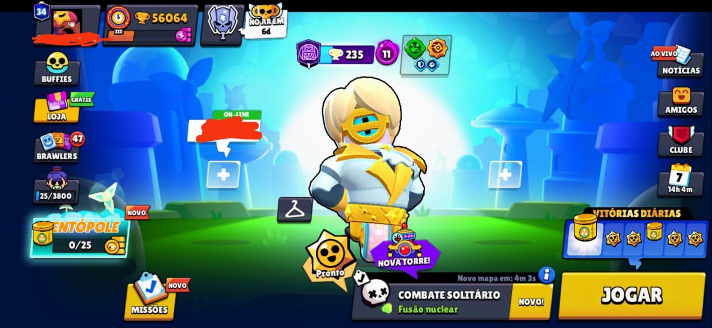CONTA RARA BRAWL STARS COM SKINS DE PASSE, RANK DIAMANTE (MAX), EXCLUSIVAS ETC..