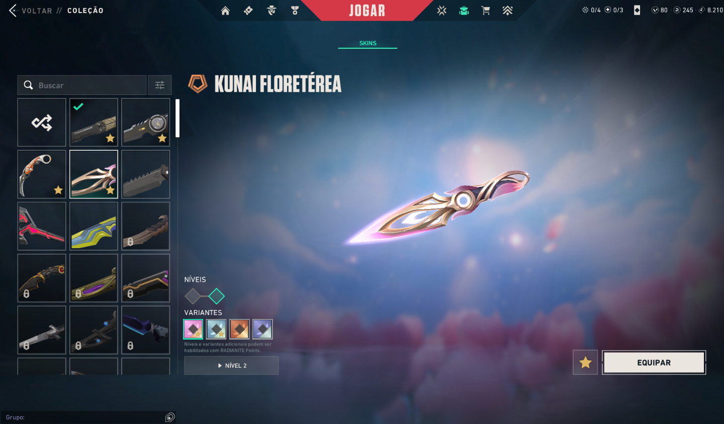 CONTA VALORANT COM KURONAMI, BUTTERFLY E KARAMBIT