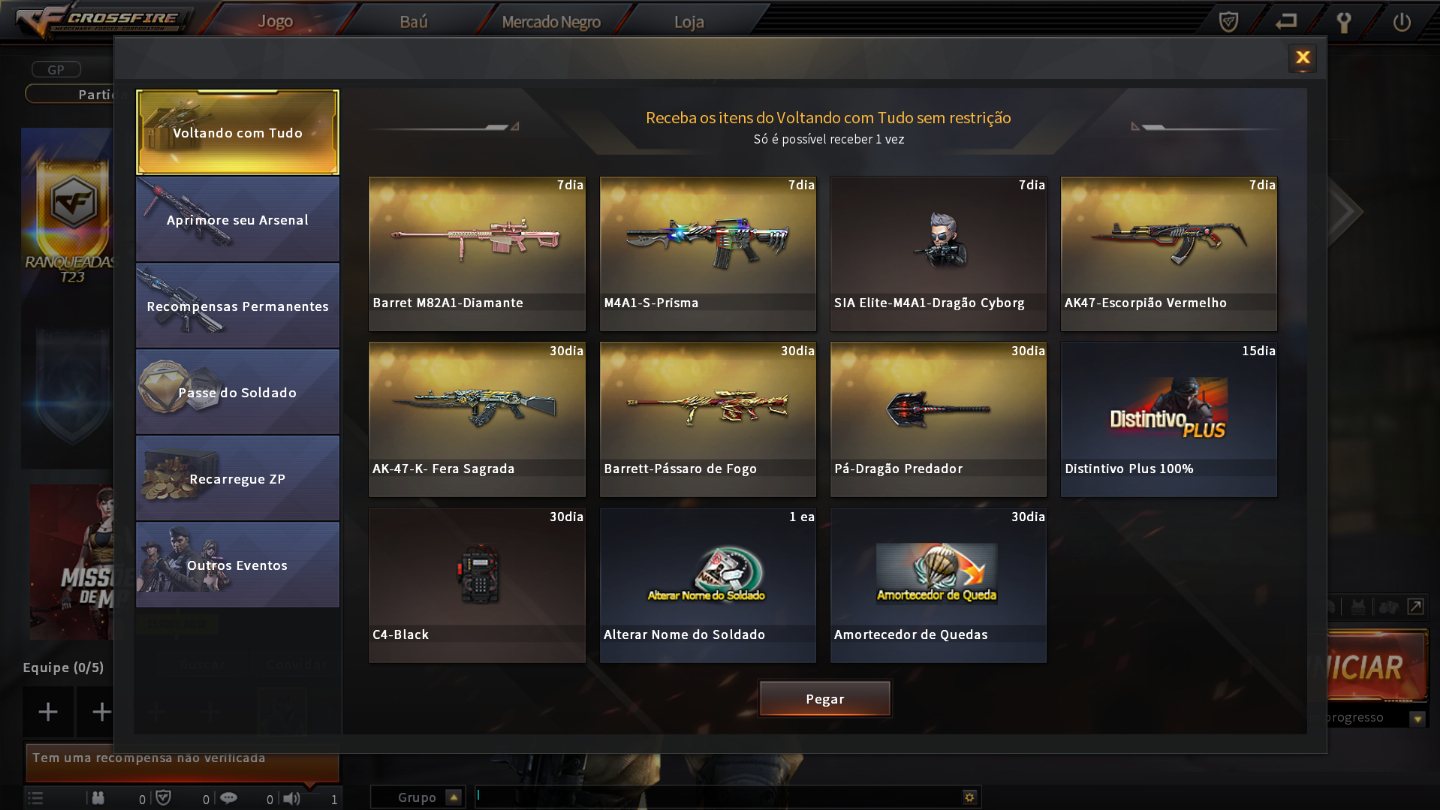 CONTA VIP CROSSFIRE ESCOLHA SUA VIP PROTO DENTRE AS 6 DISPONIVEIS NA IMAGEM