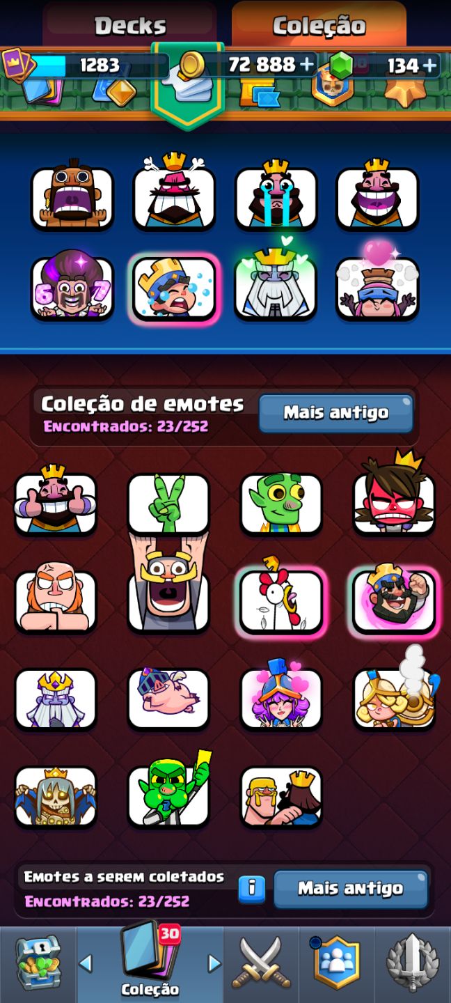 Conta Clash Royale arena 20 deck log bait
