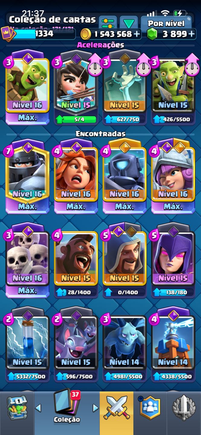 CONTA CLAHS ROYALE 5 ANOS