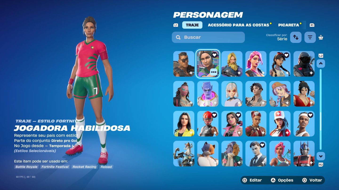 Conta try hard fortinite com passe do tony stark completo e machado do kratos