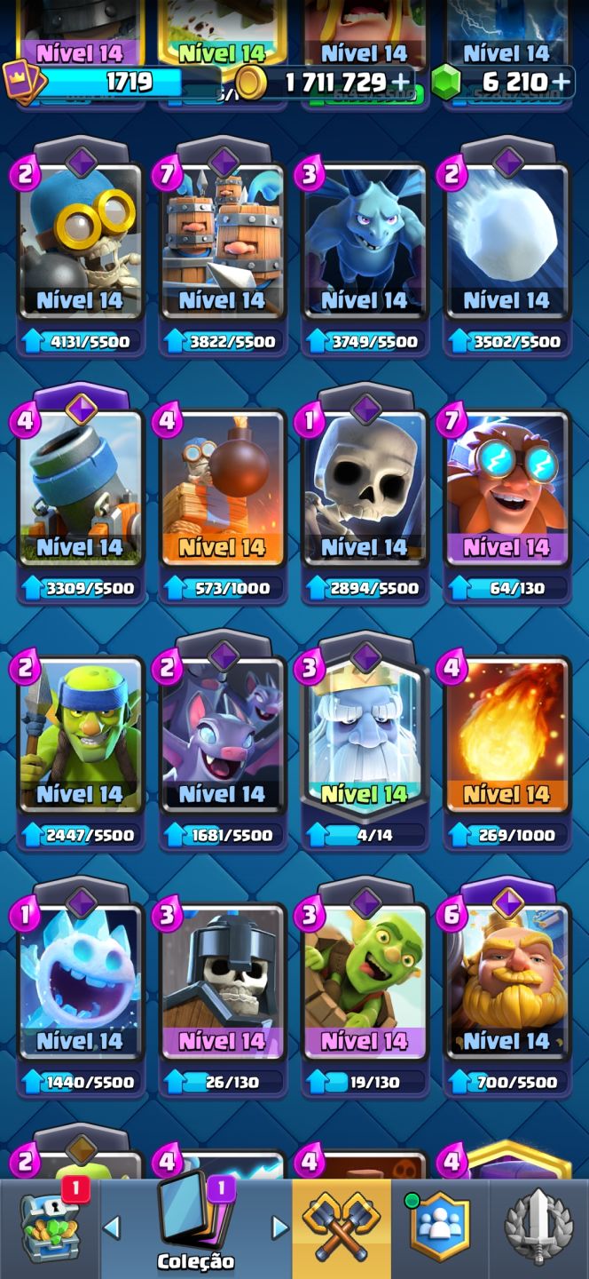 CONTA DE CLASH ROYALE NIVEL 16, COM TODAS AS CARTAS DO JOGO E 12K DE TROFEU