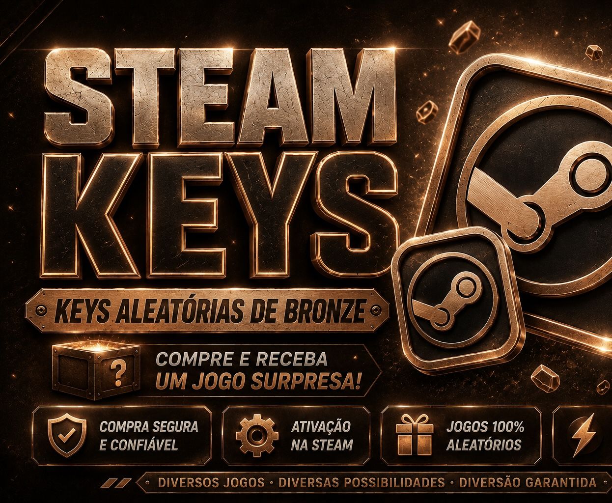 Steam Keys Aleatórias-Receba um Jogo Surpresa!