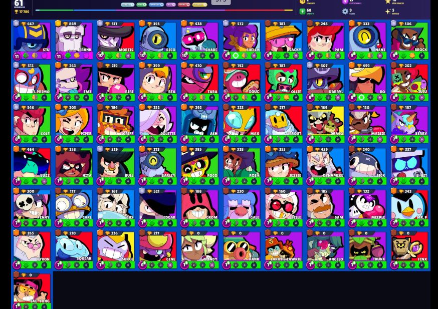 Conta Brawl Stars 61 BRAWLERS 17K