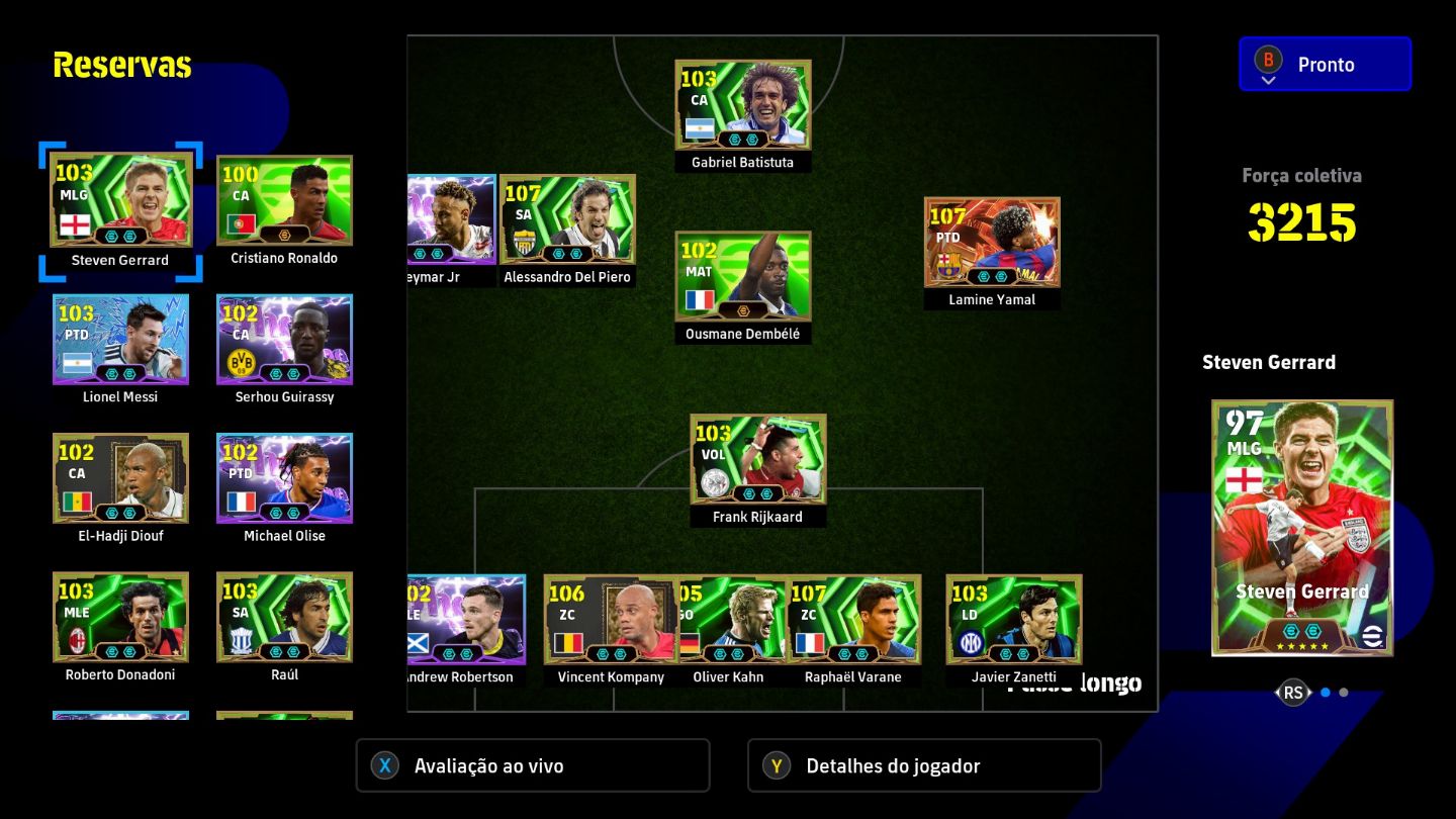 CONTA eFootball -STEAM-PC. 3215 DE FORÇA. VARIOS EPICOS NOVOS