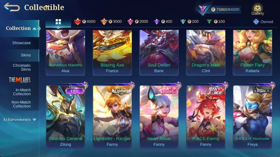 338 SKINS - FULL EMBLEMAS - FULL HEROIS